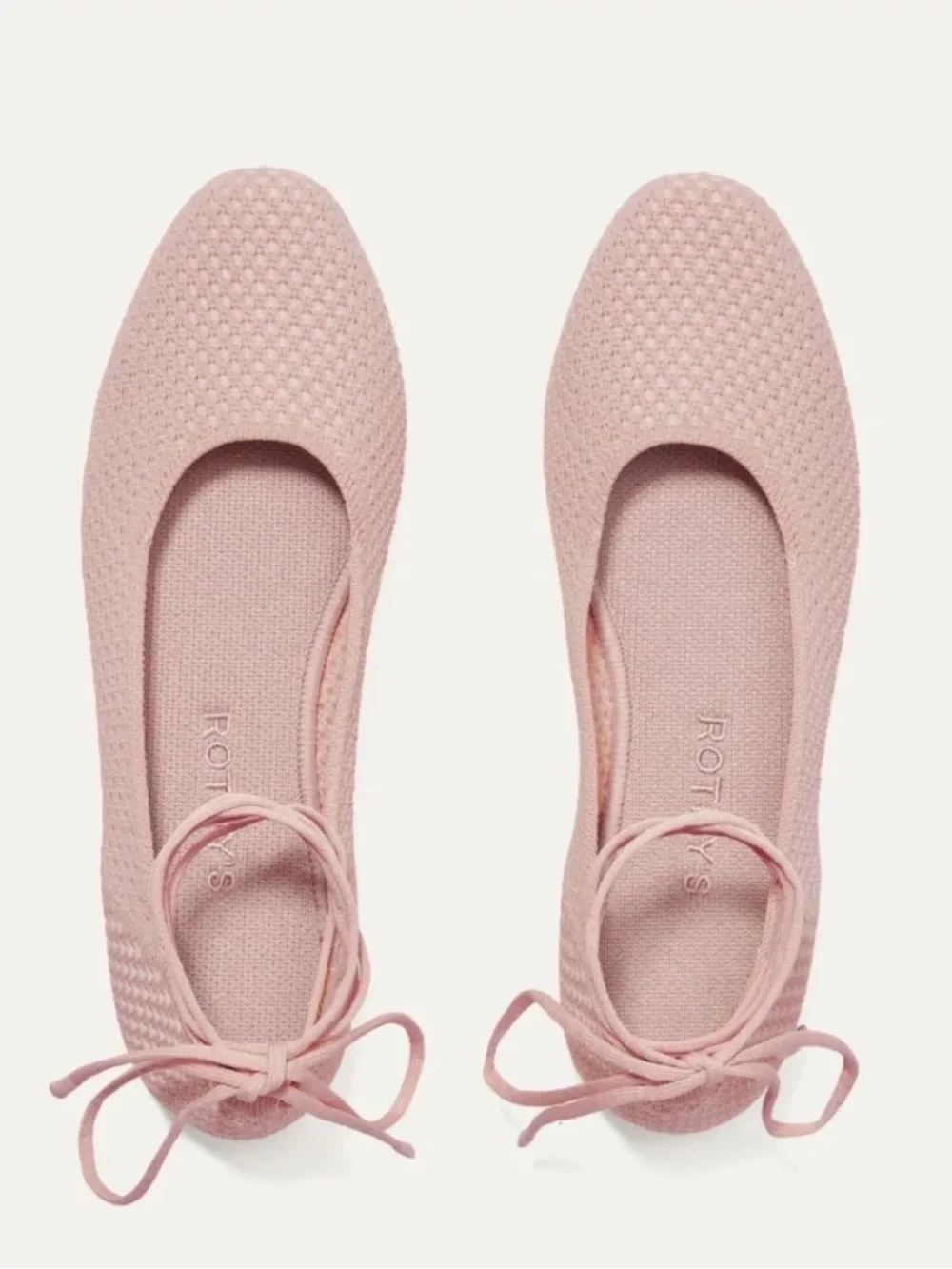 Rothy's Blush Pink Knit Ballet Flats without ankle tie